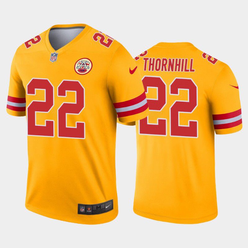 Men Kansas City Chiefs #22 Juan Thornhill Nike Gold Inverted Legend NFL Jersey